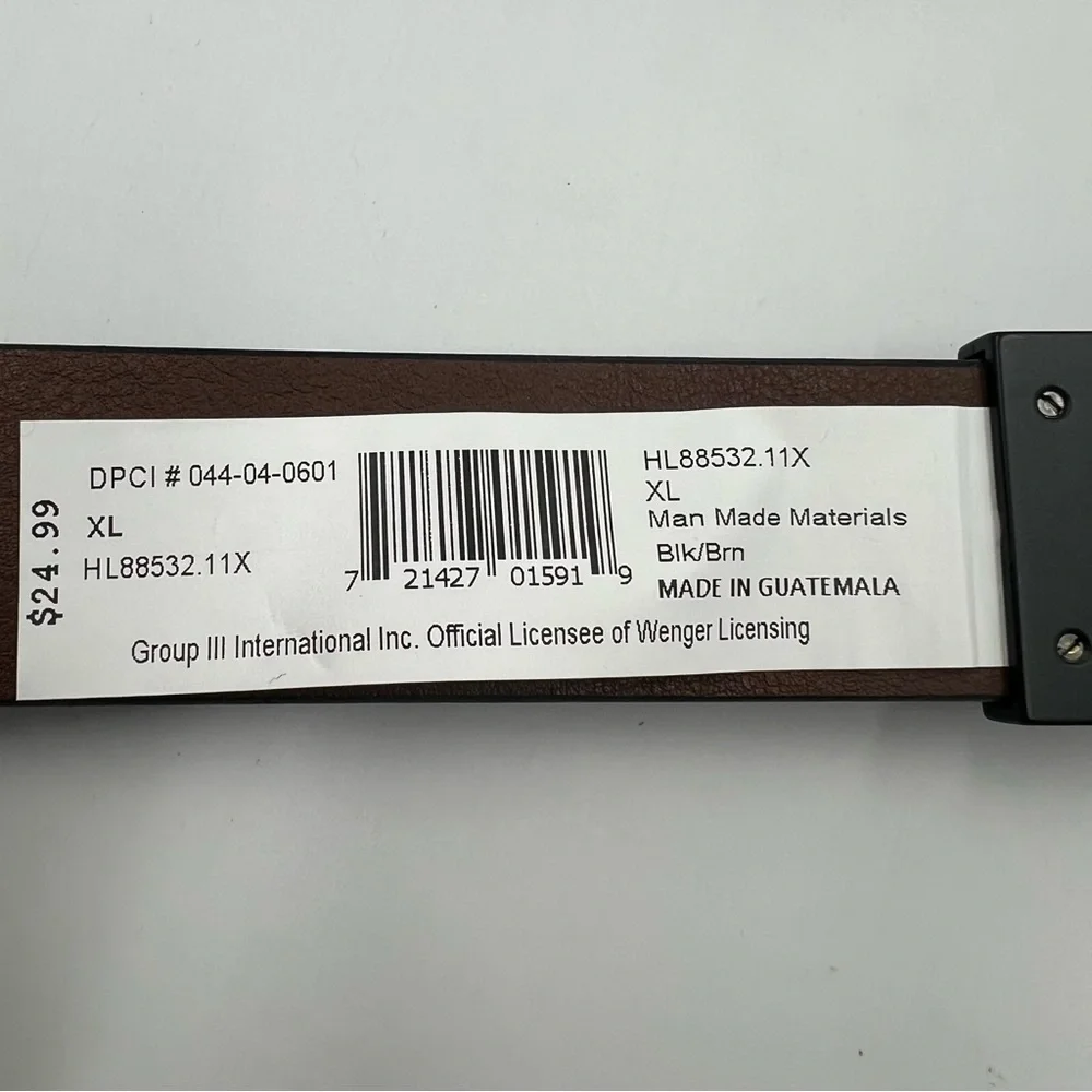 Men's Swiss Gear black/brown reversible belt sz XL 40-44. NWT‎